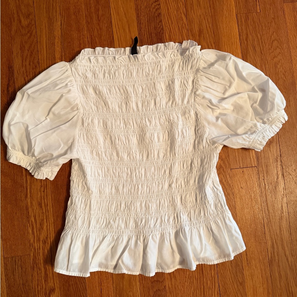 H&M White Puff Sleeve Blouse